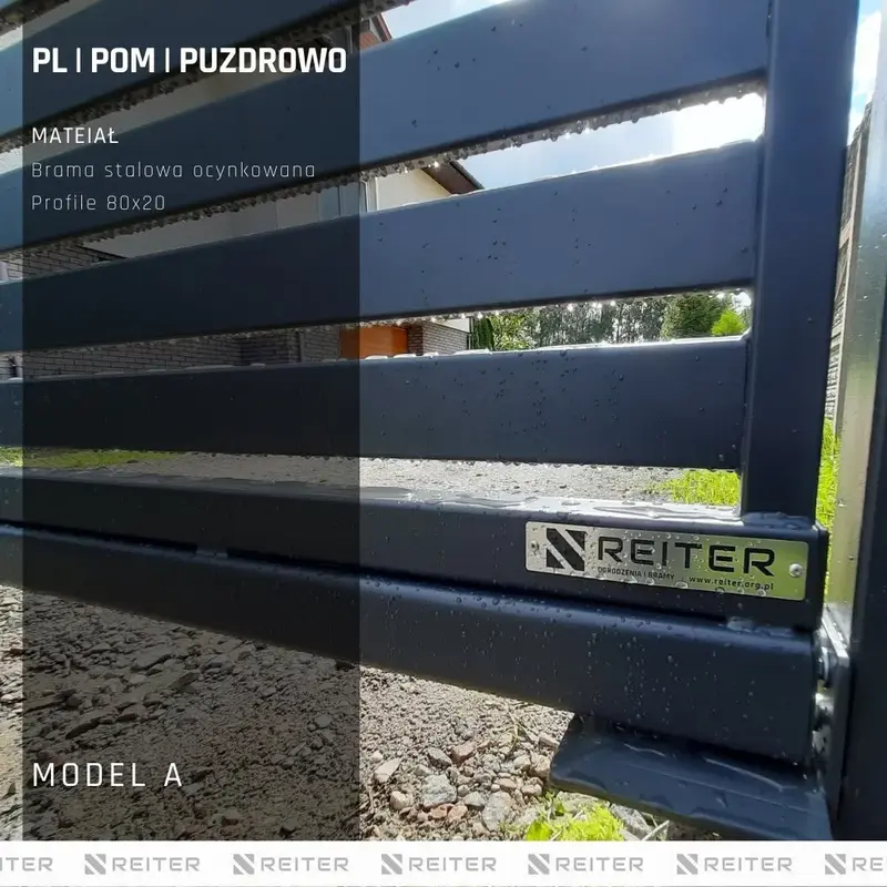 Brama przesuwna, furtka i ogrodzenie poziome z montazem i automatyka - Puzdrowo, gmina Sierakowice 1
