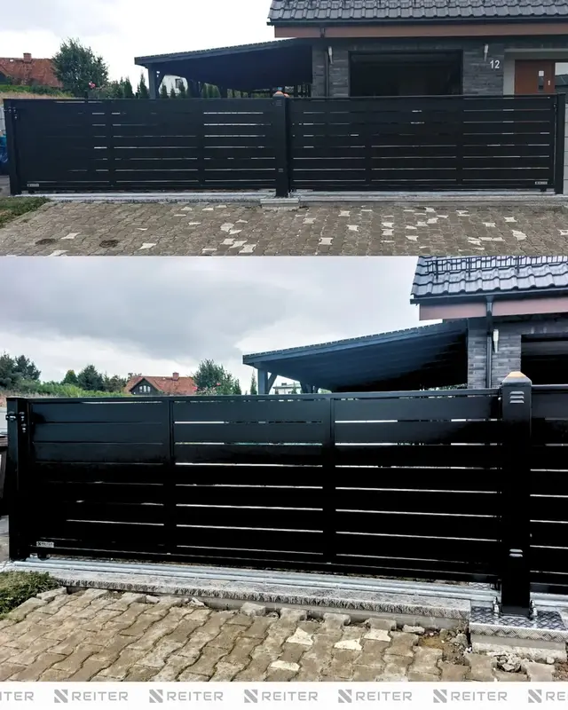bramy przesuwne bez przeciwwagi, z napedem w slupie, Gdansk